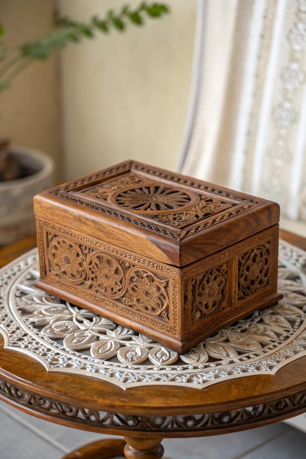 An attractive Thuya container is perfect for neat storage.