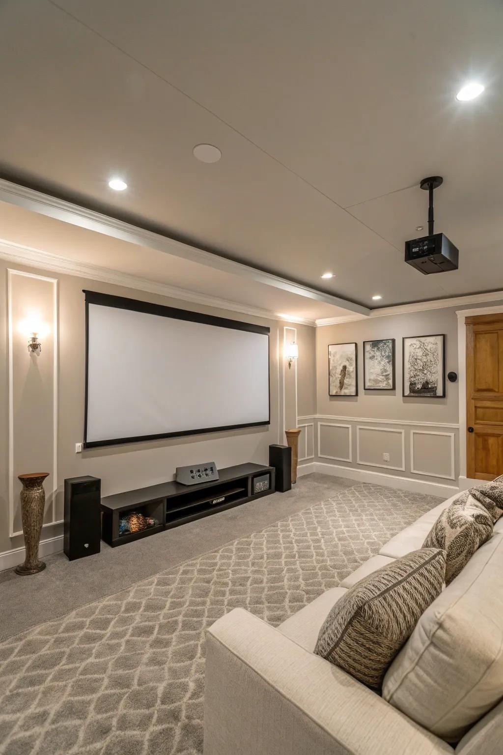 A roll-down screen maximizes space and utility.