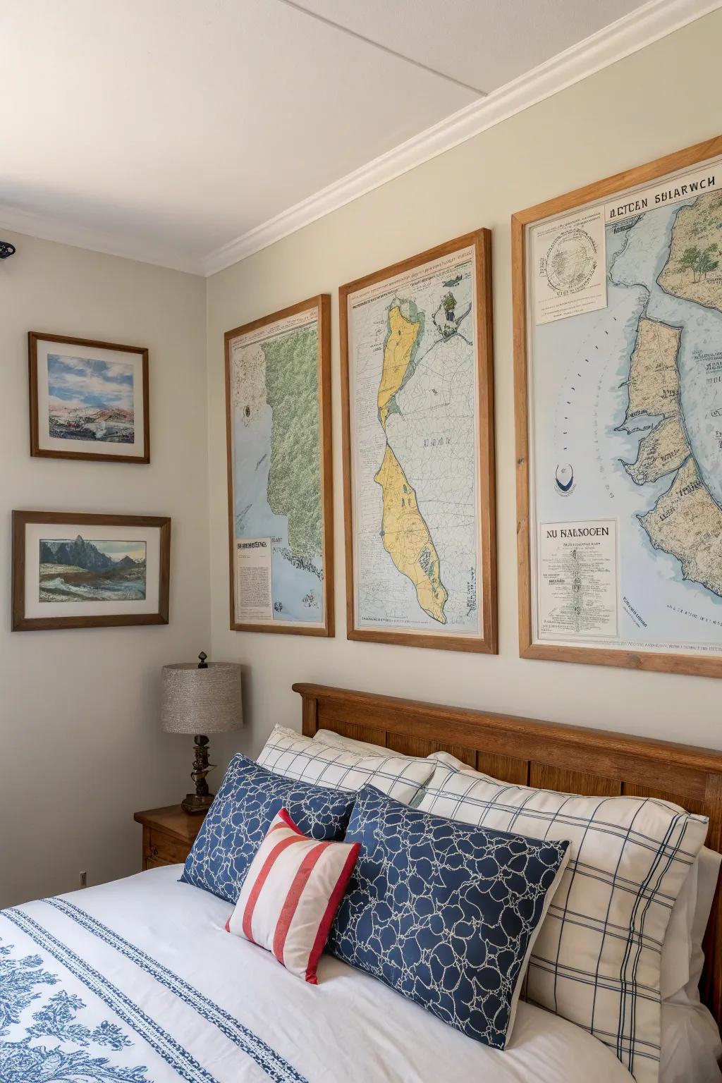 Maps inspire exploration and add a thematic touch.