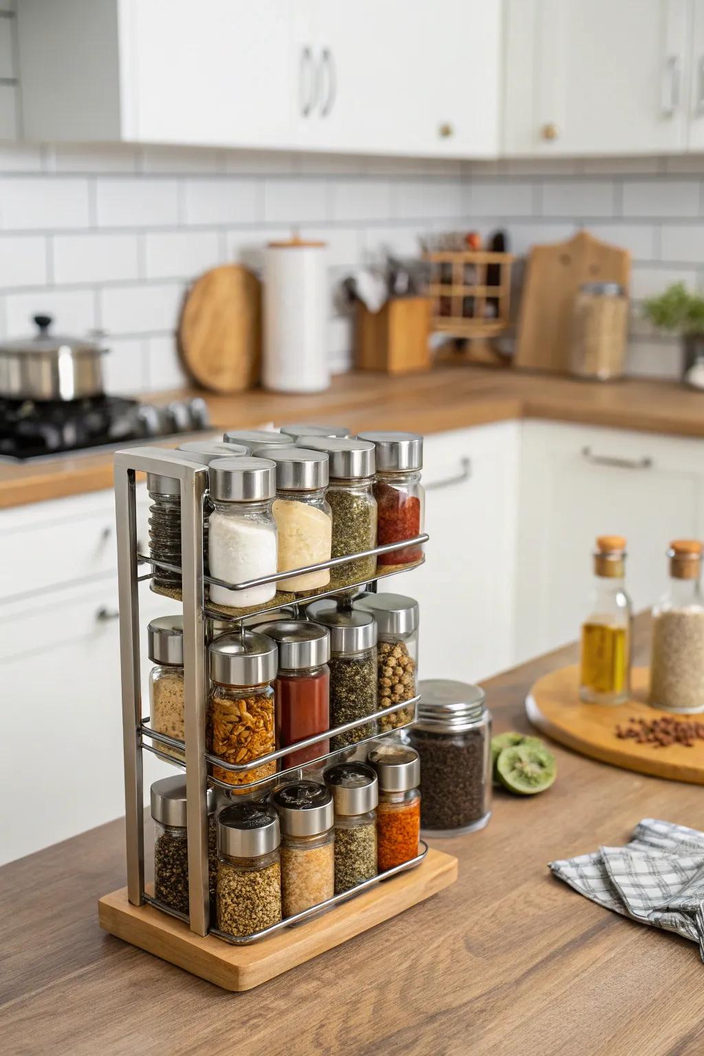 Spice up cooking with a well-stocked gourmet spice rack.