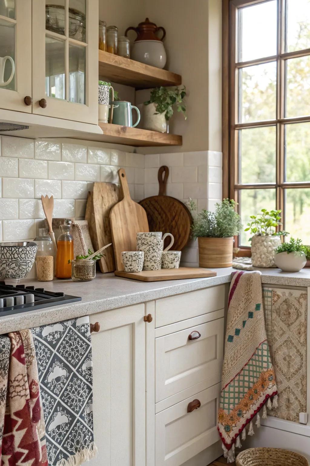 A mixed up style makes for a cool kitchen.