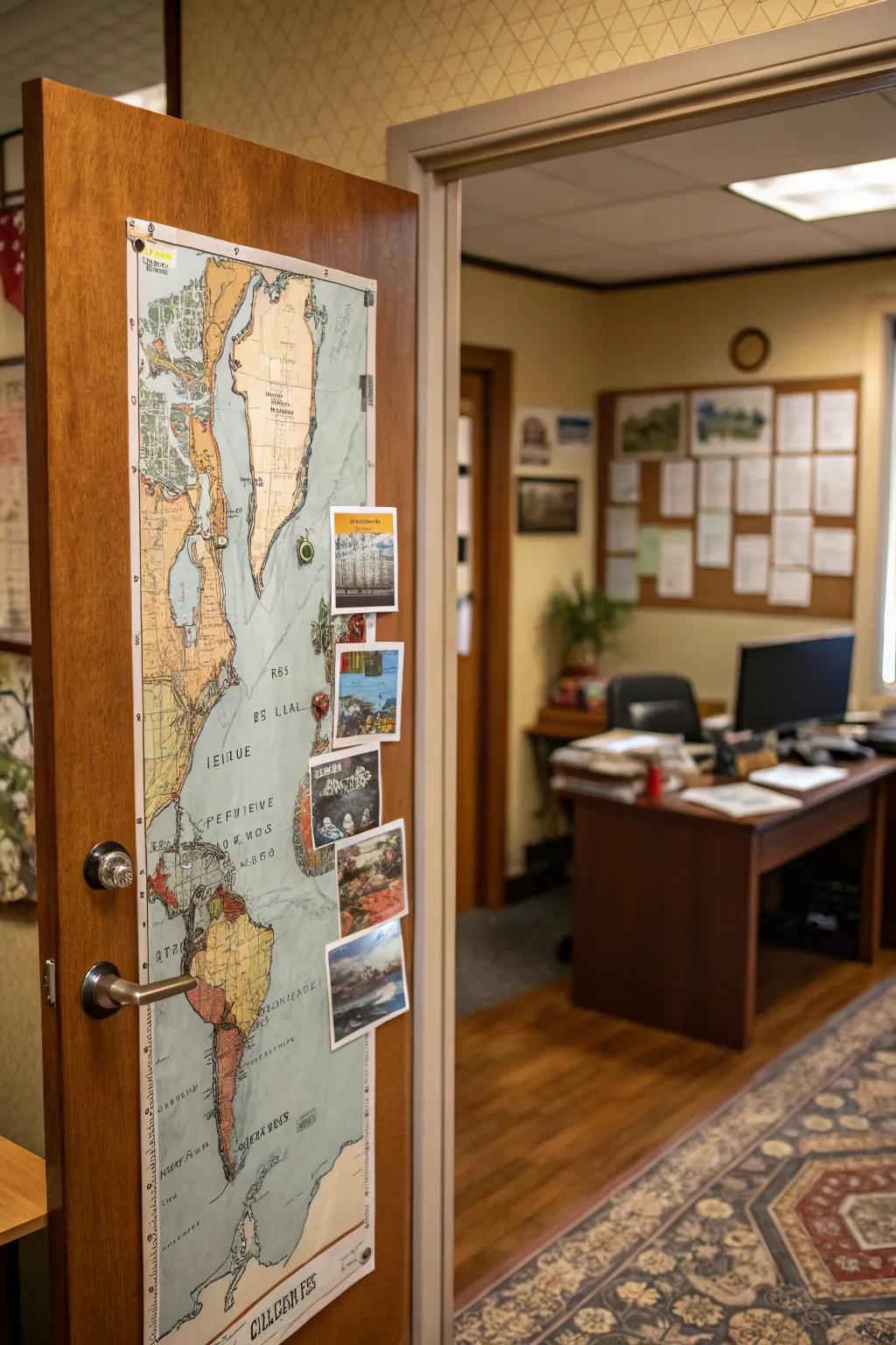 Travel back in time having a retro trip-themed entrance.