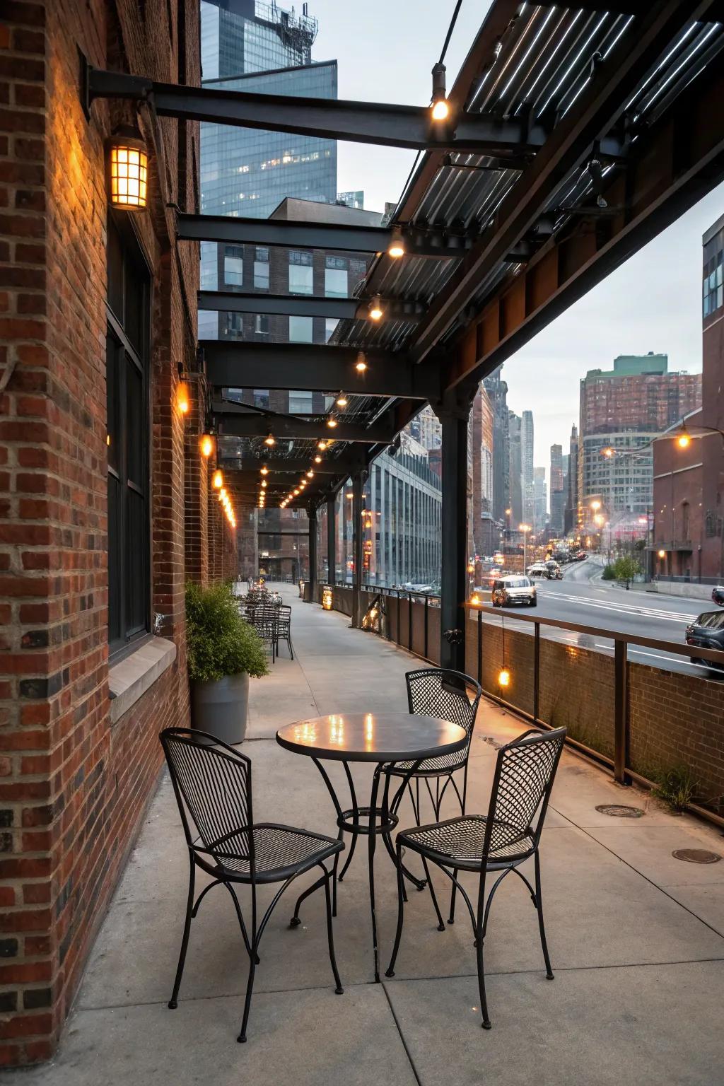 Bring an industrial edge to your patio with metal exteriors.