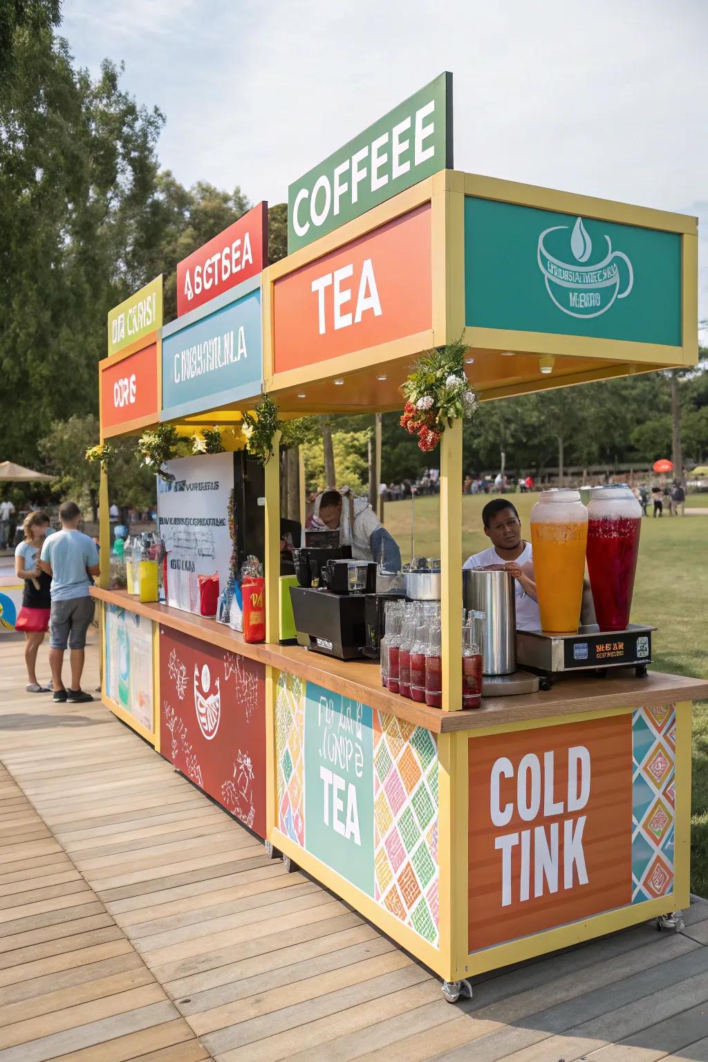 A flexible drink terminal providing a series of beverage options.
