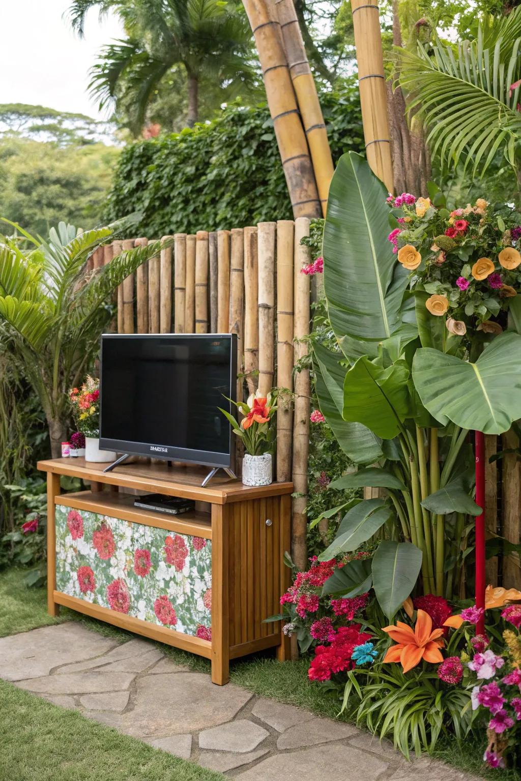 Introduce tropical ambiance to your outdoor entertainment space.