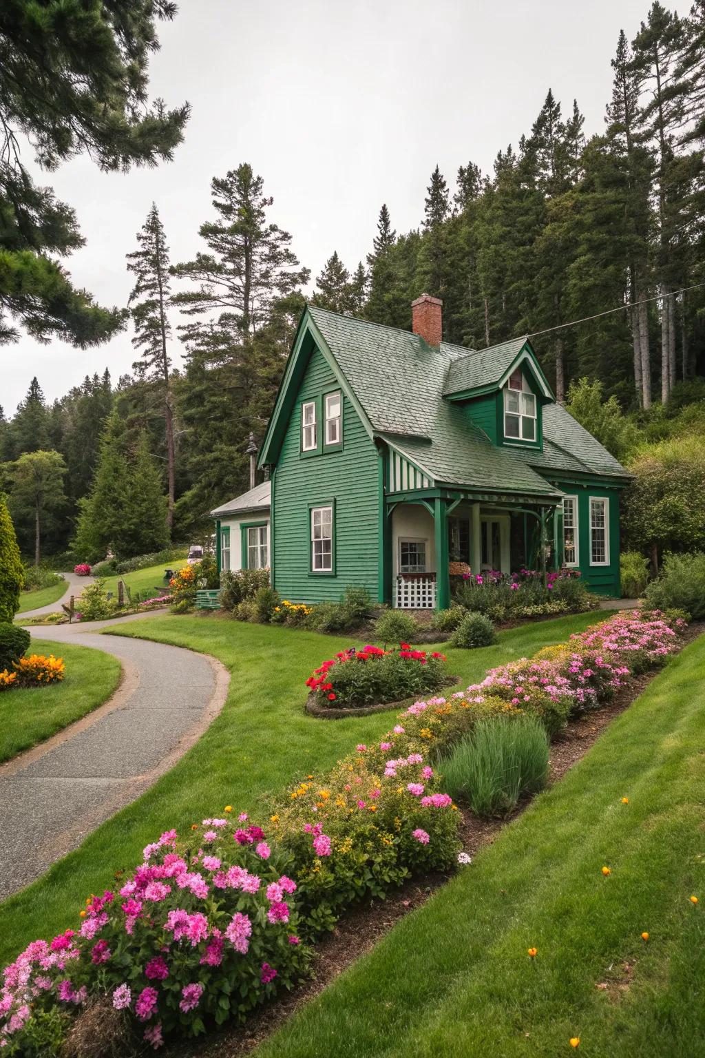Nature-inspired greens blend beautifully with outdoor settings.