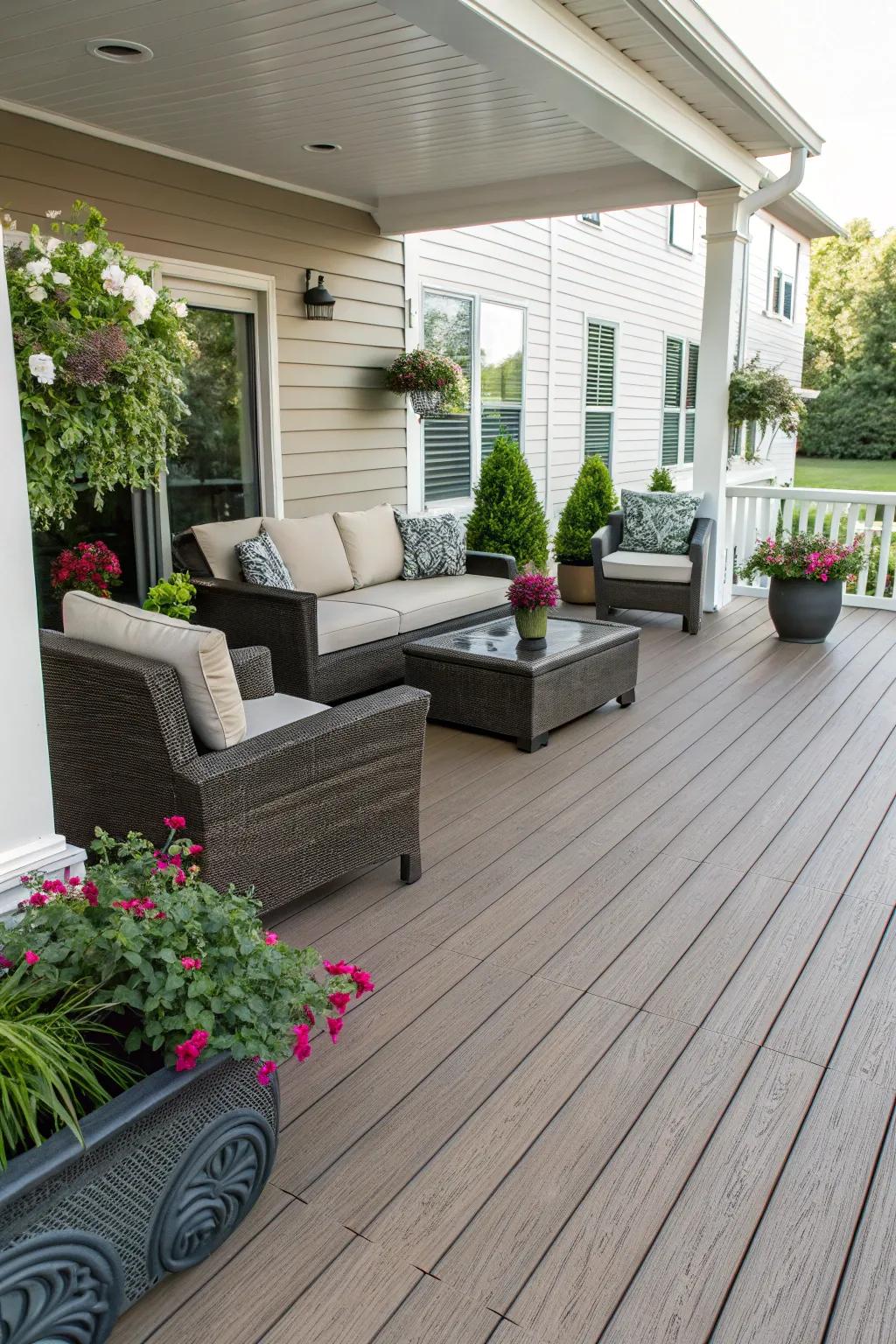 Vinyl strips provide stylish, low-maintenance flooring.