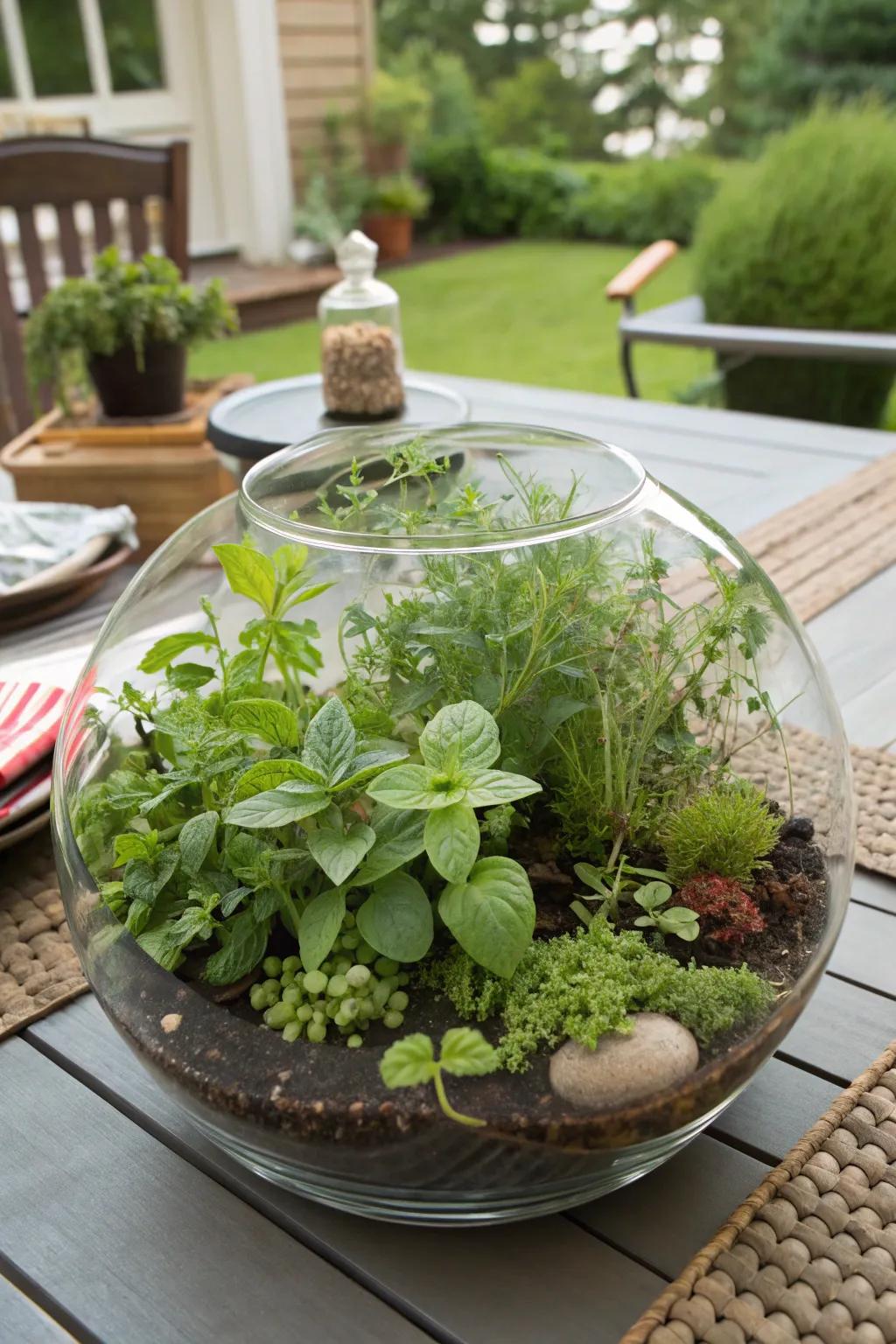 Herb terrarium for a magical touch.