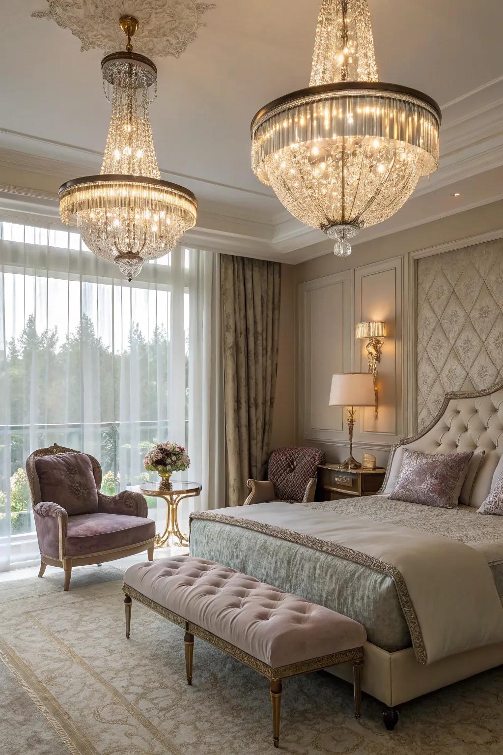 Glamorous pendants add a touch of luxury to your space.