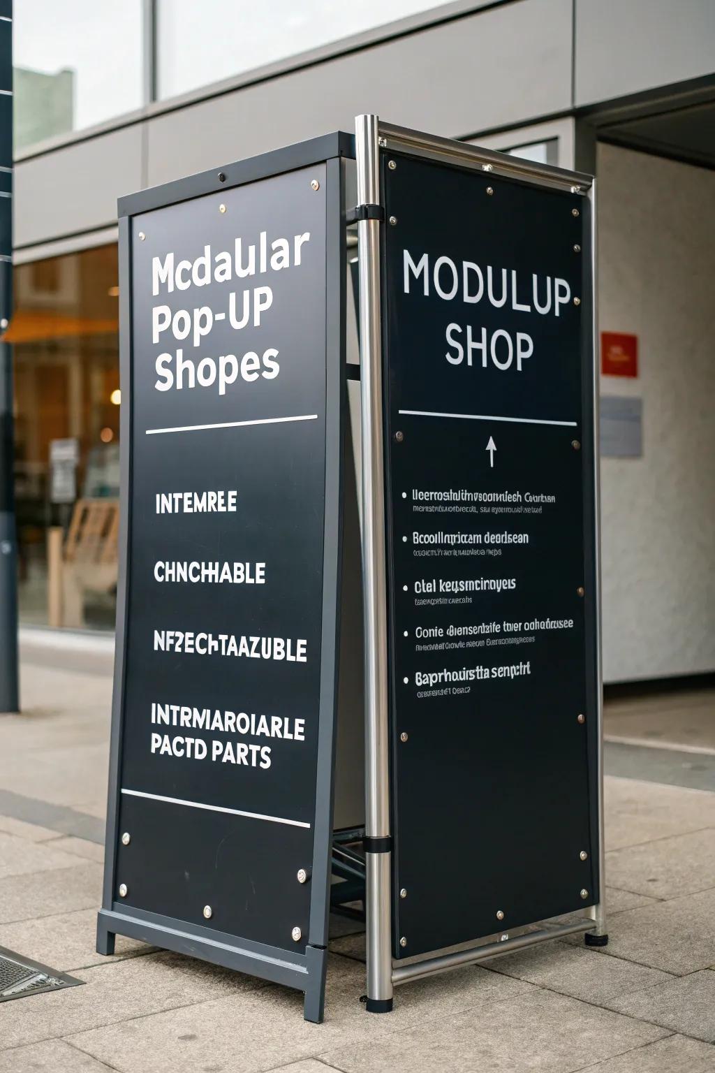 Adjustable sign allowing for easy updates and customization.