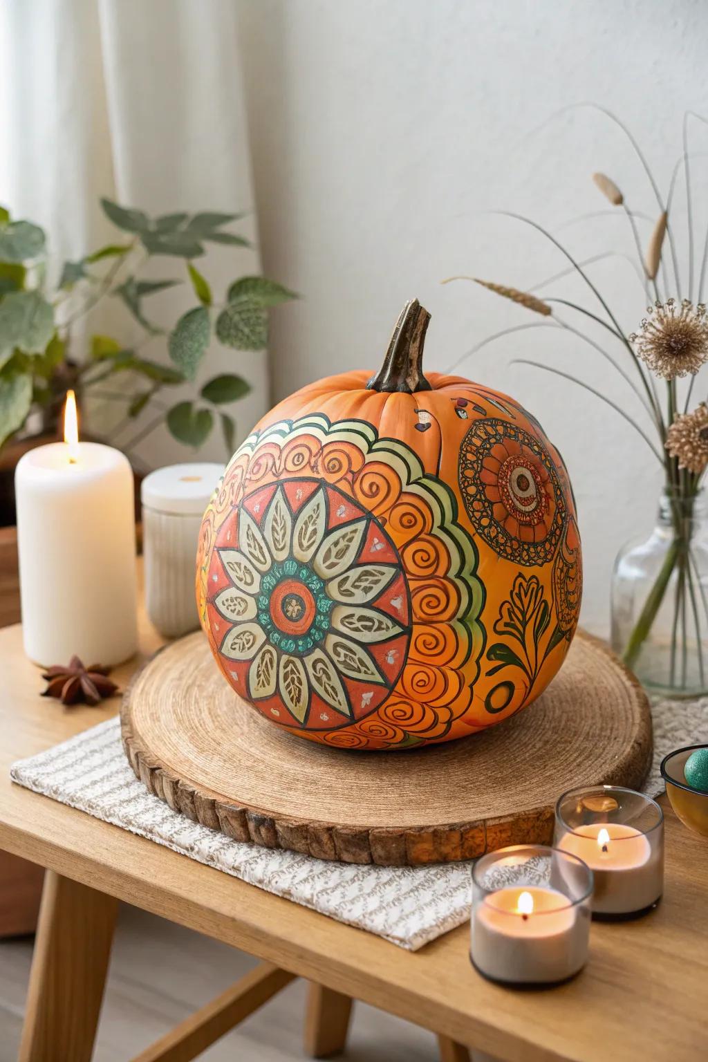 Mandala pumpkins are both beautiful and meditative.