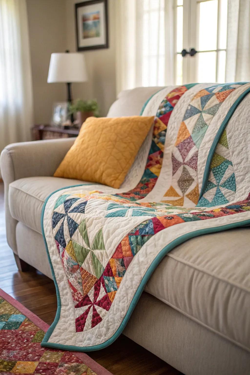 Winding wrap softens the borders for a refined border.