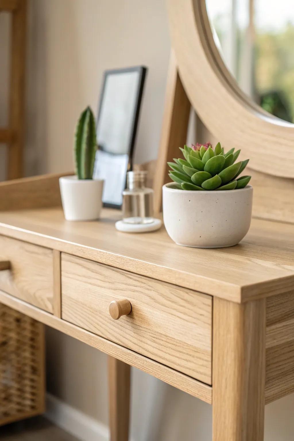 Elevate your vanity with a touch of nature's beauty 🌿✨ #ScandinavianDesign #MinimalistBeauty