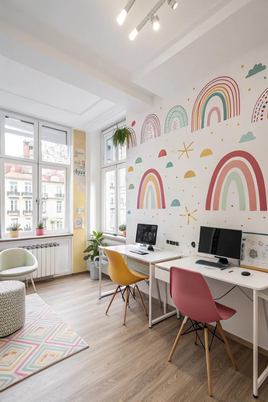 Wall stickers add charm and are easily detachable.