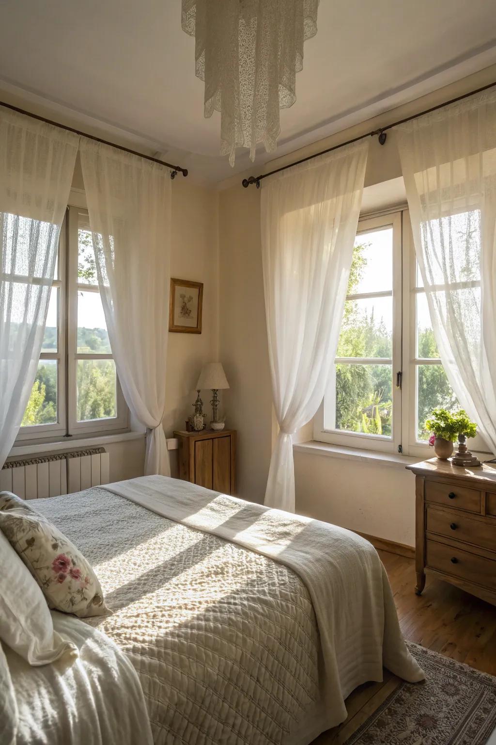 Window treatments add elegance and seclusion.