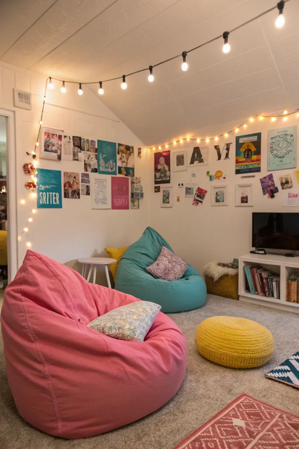 A chill area provides a snug spot for relaxation or socializing.