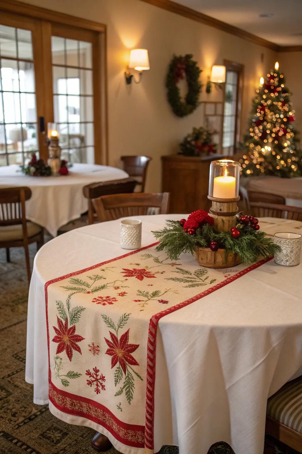 Holiday paths bring festive cheer to the table.