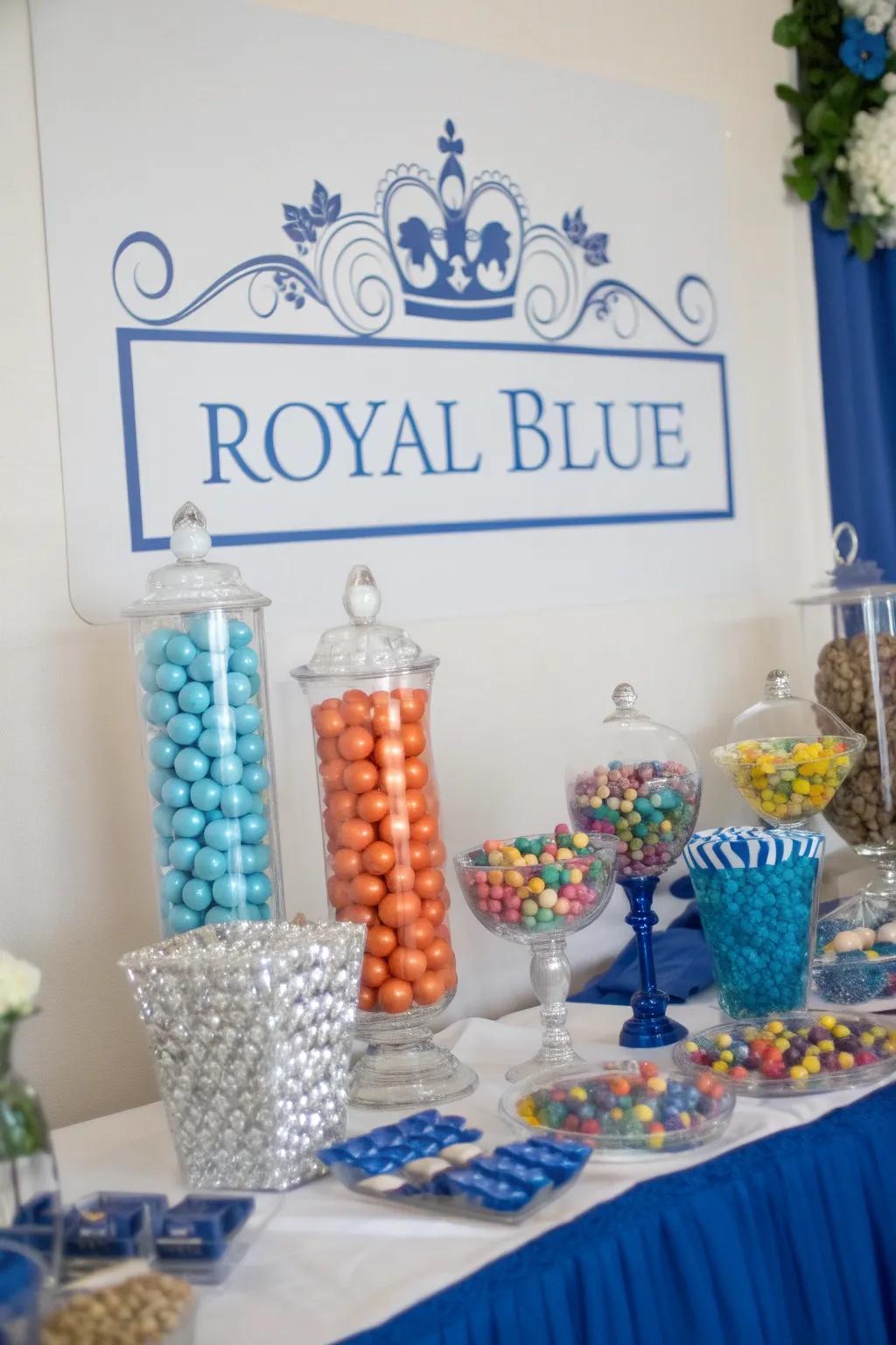 Artistic signage enhancing the sweet arrangement experience.