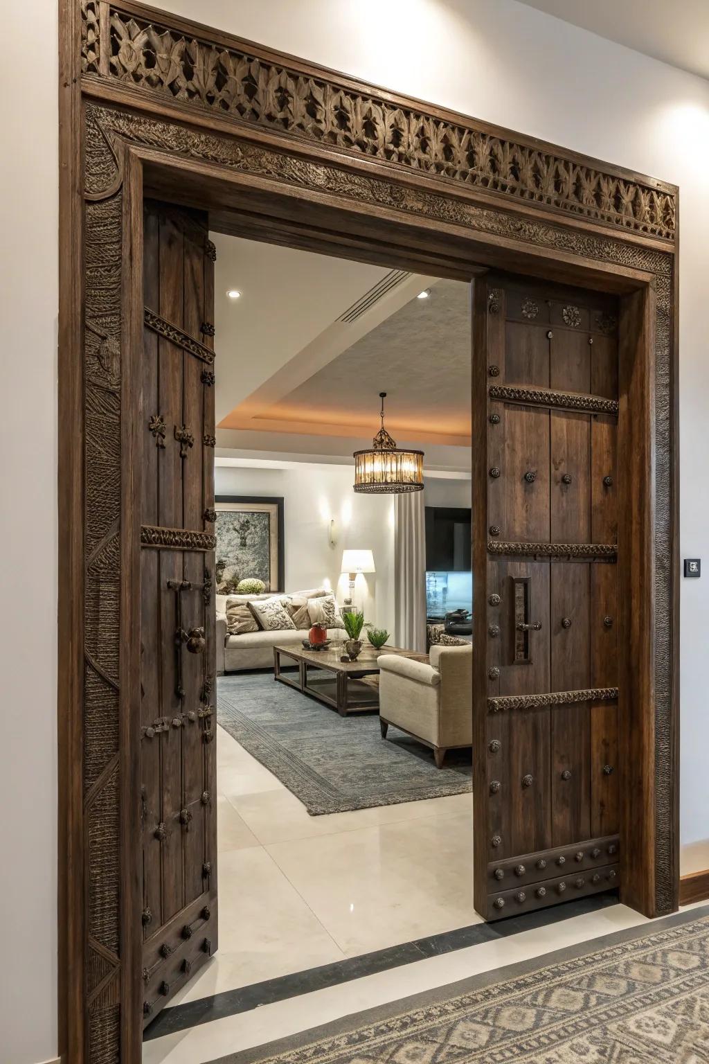 A portal that stands out, setting the tone as the room's captivating focal point.