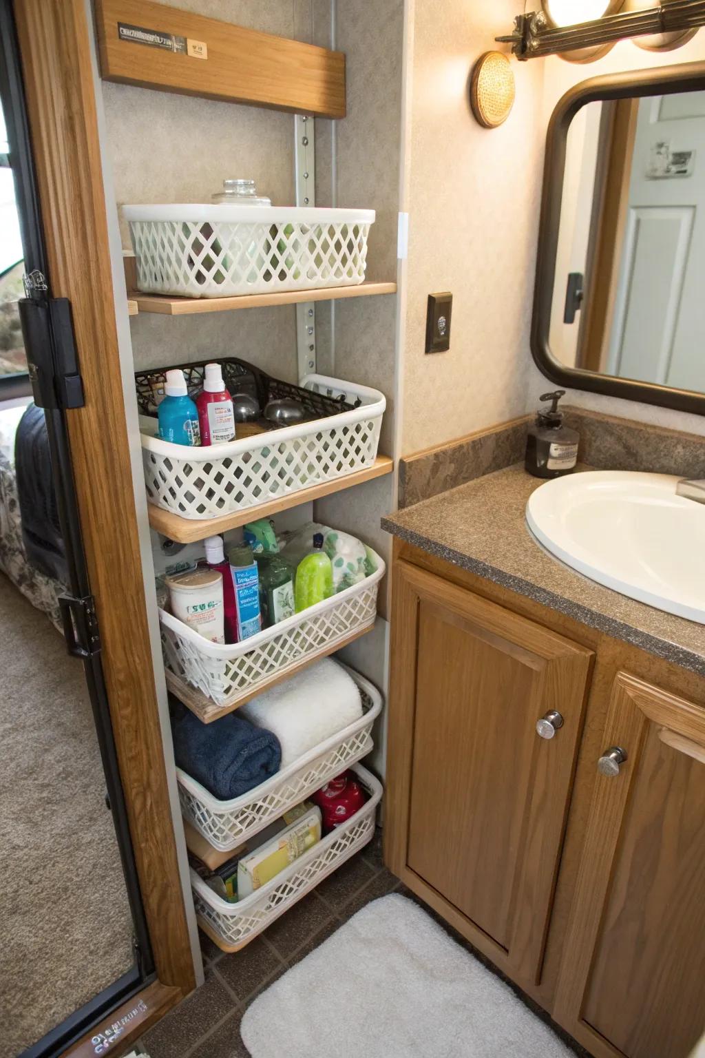 Increase your storage with under-shelf baskets.