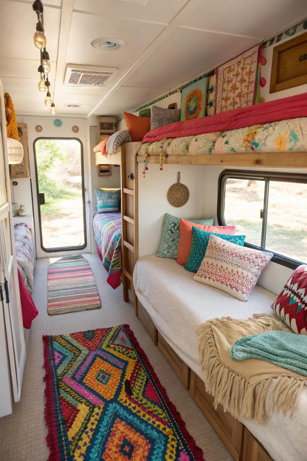 Add radiance with lively elements inside your bunkhouse.