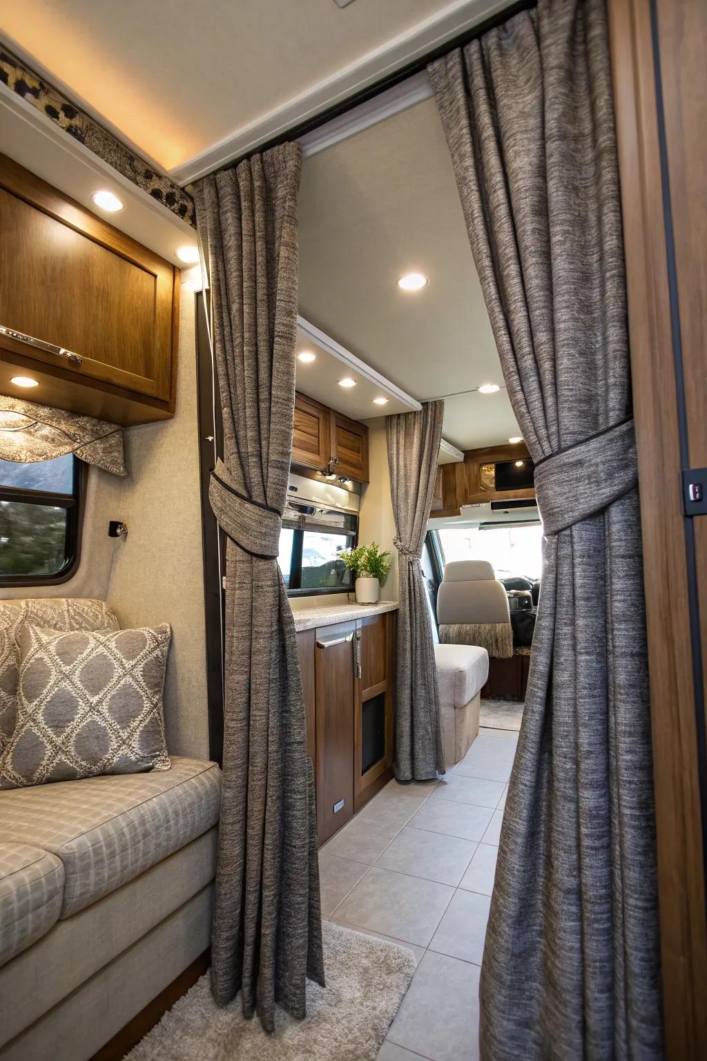 Subtle elegance with structured solid curtains.