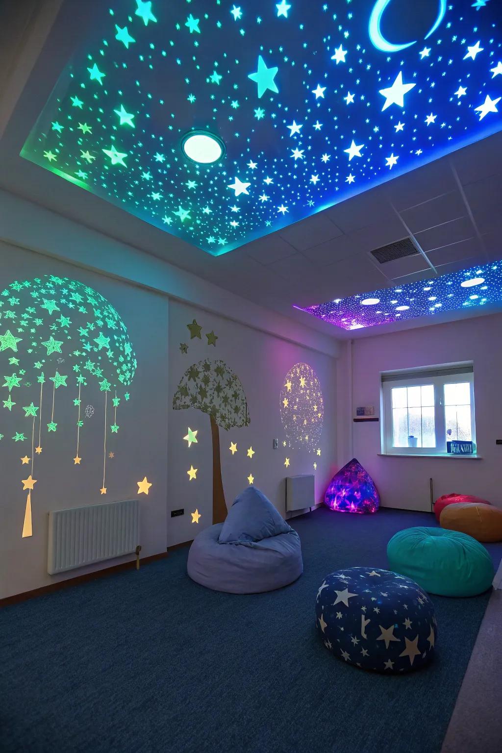 Luminous features craft an enchanting atmosphere.