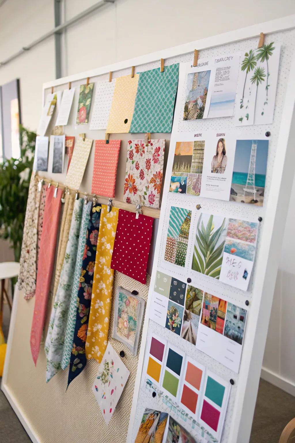 A project board keeps your sewing goals visible.