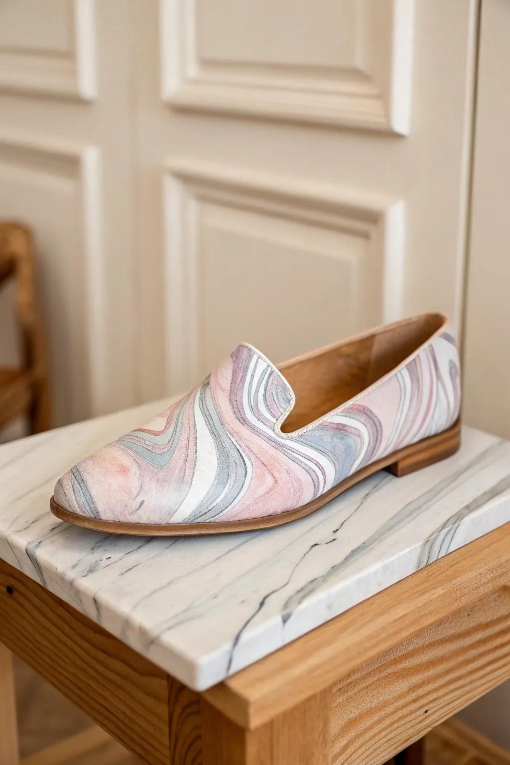 Transform your footwear with a touch of marble magic&mdash;where elegance meets creativity.