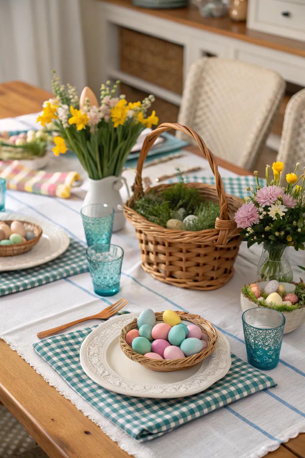 Gingham patterns for a classic, cheerful touch.