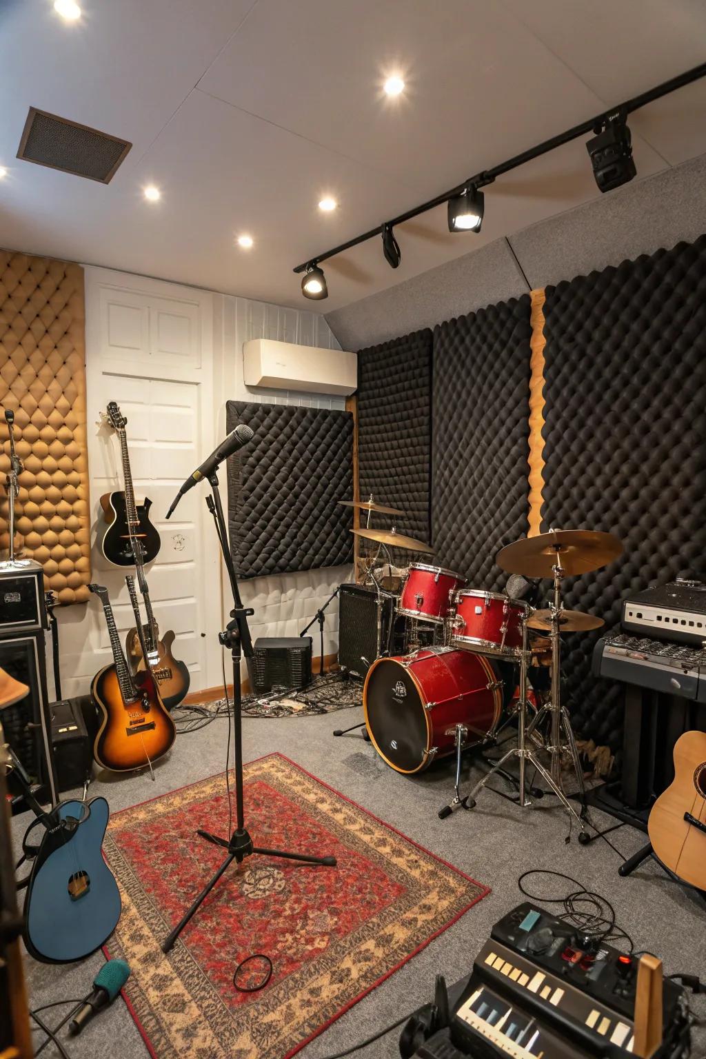 Sound-proofed area for jam.