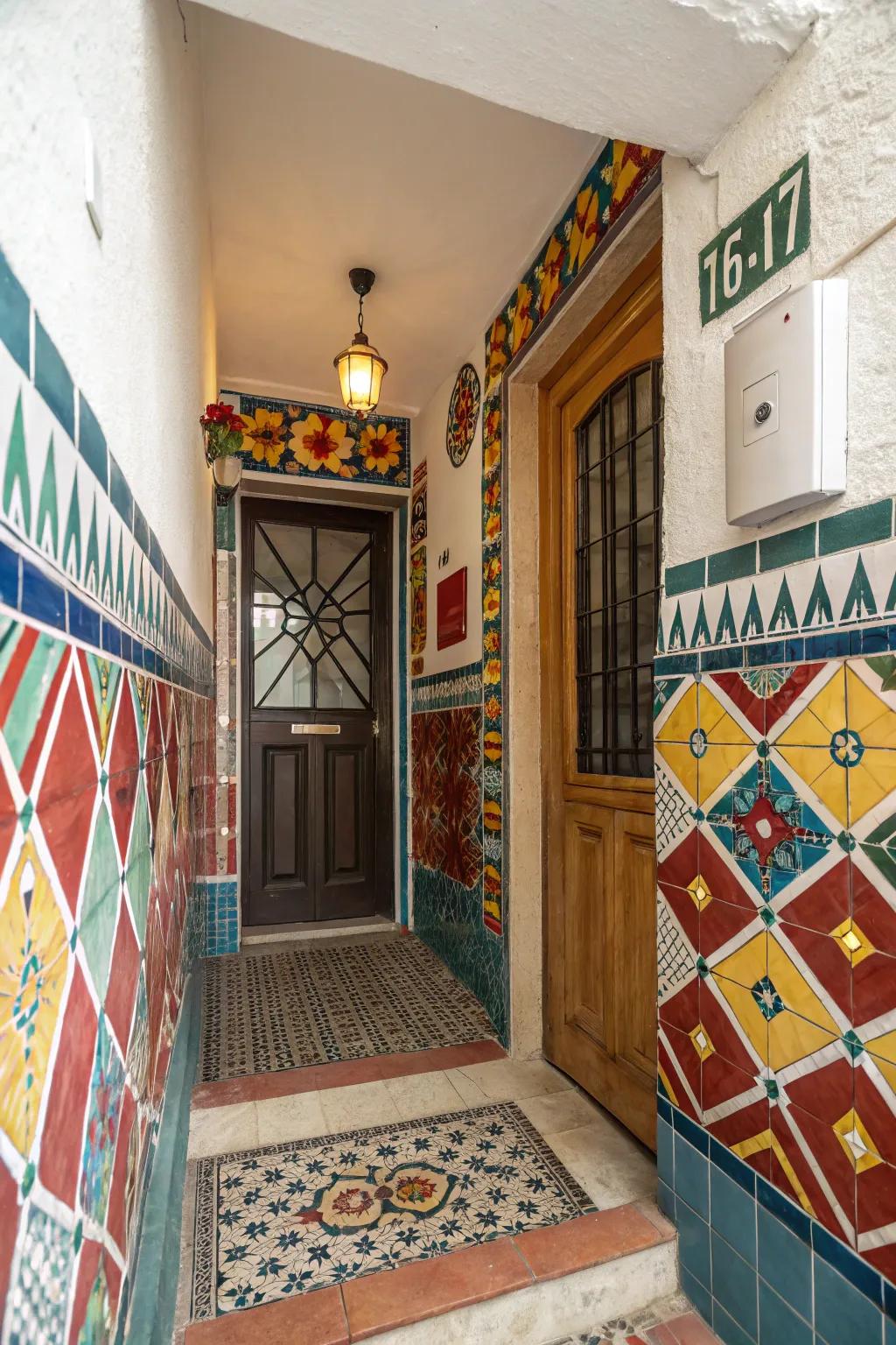 Striking Contrasting Shades for a Daring Entryway