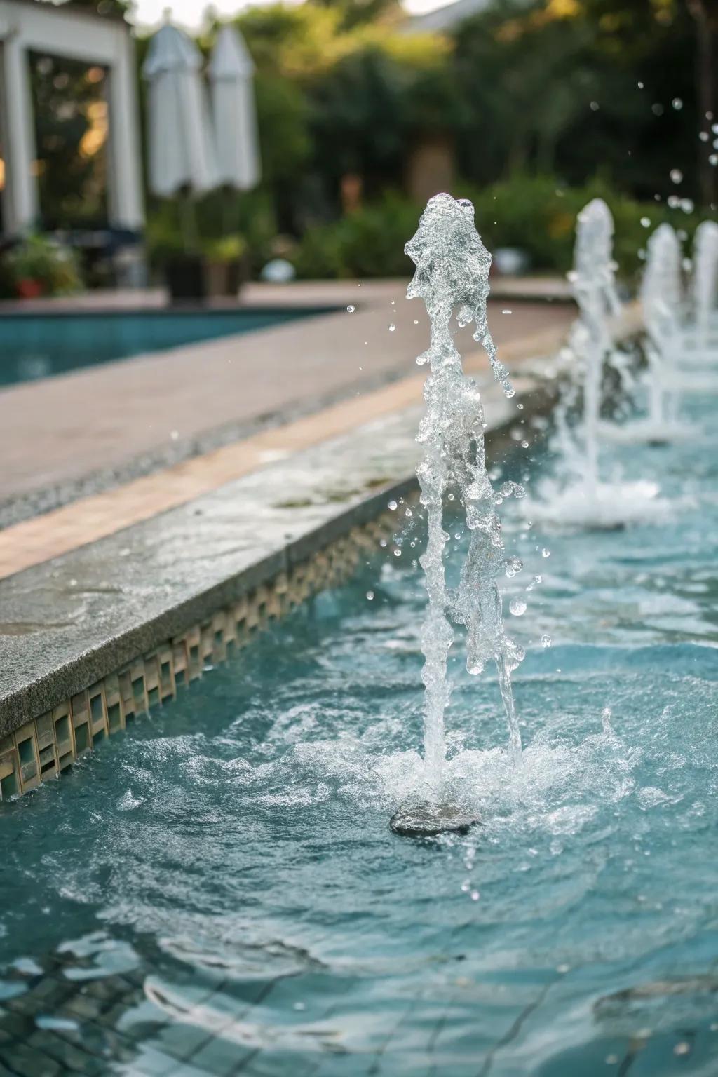 Floating fountains add elegance and movement to your pool.