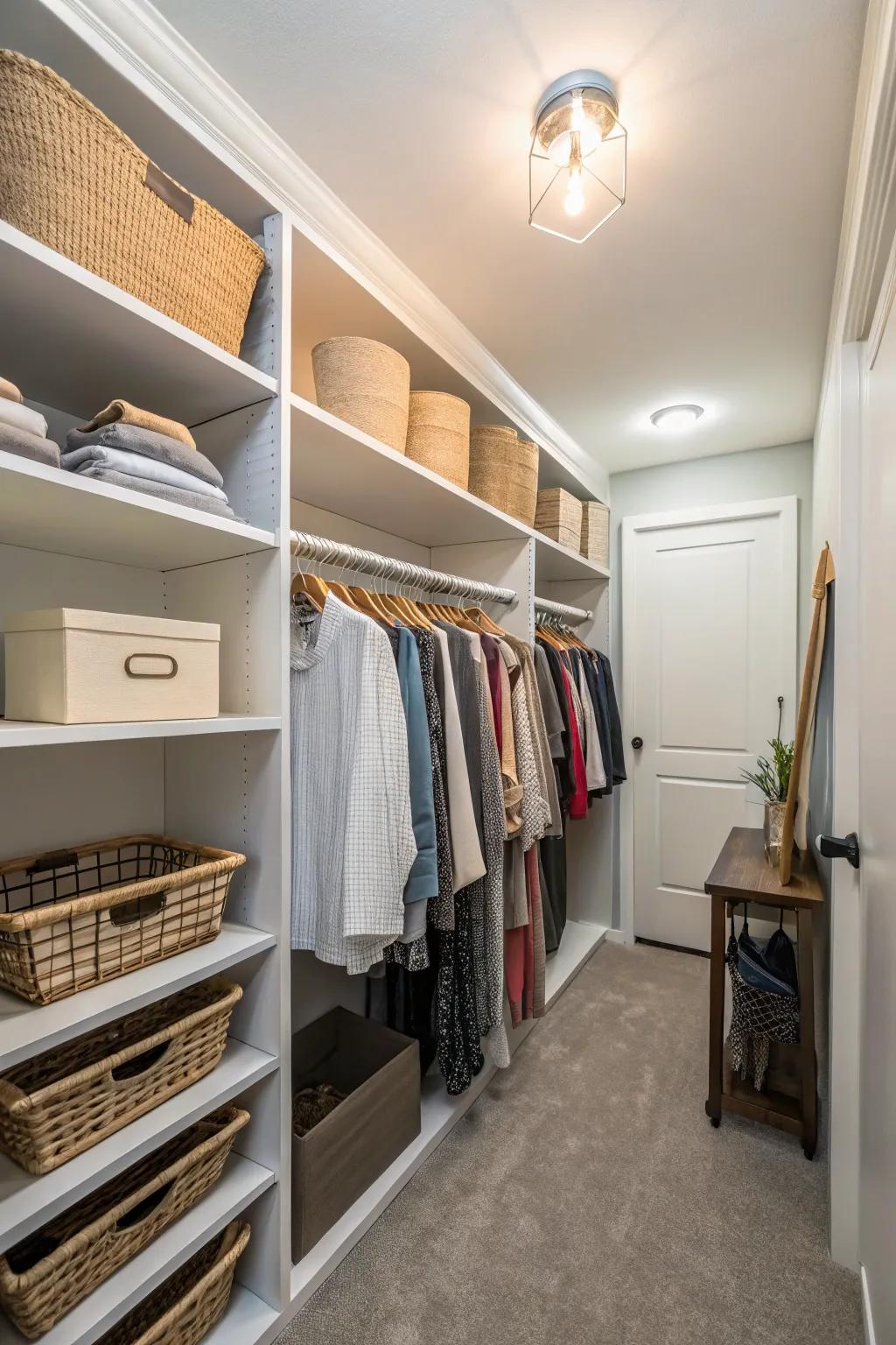 Overhead area grants extra storage opportunities.