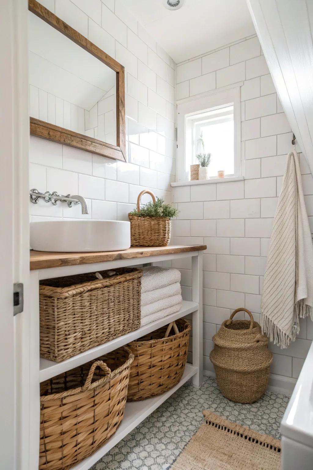 Tangible elements add warmth and prevent sterility.