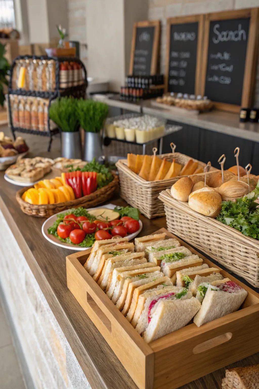 A small filled bread counter that offers variety and creativity in each snack.