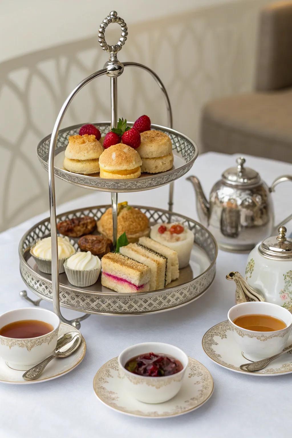 A delightful tea party tray for a tasteful pause.