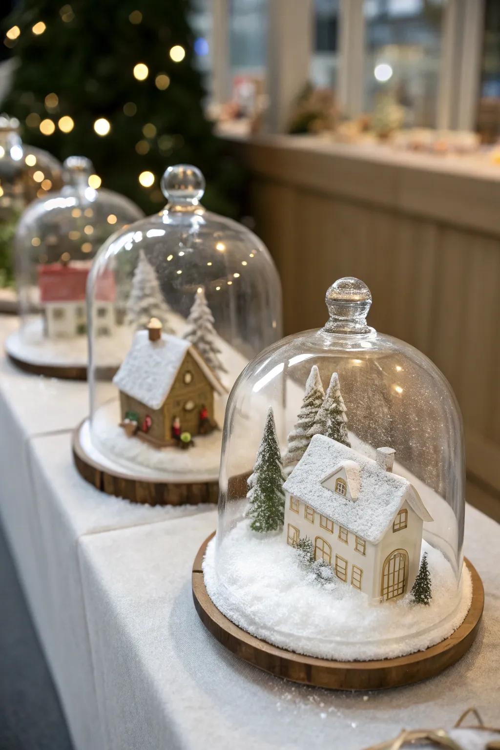 Glass domes bring sophistication to the village showcase.