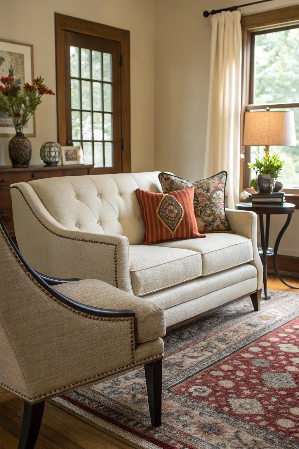 A blend of classic and modern creates a timeless but fresh look.