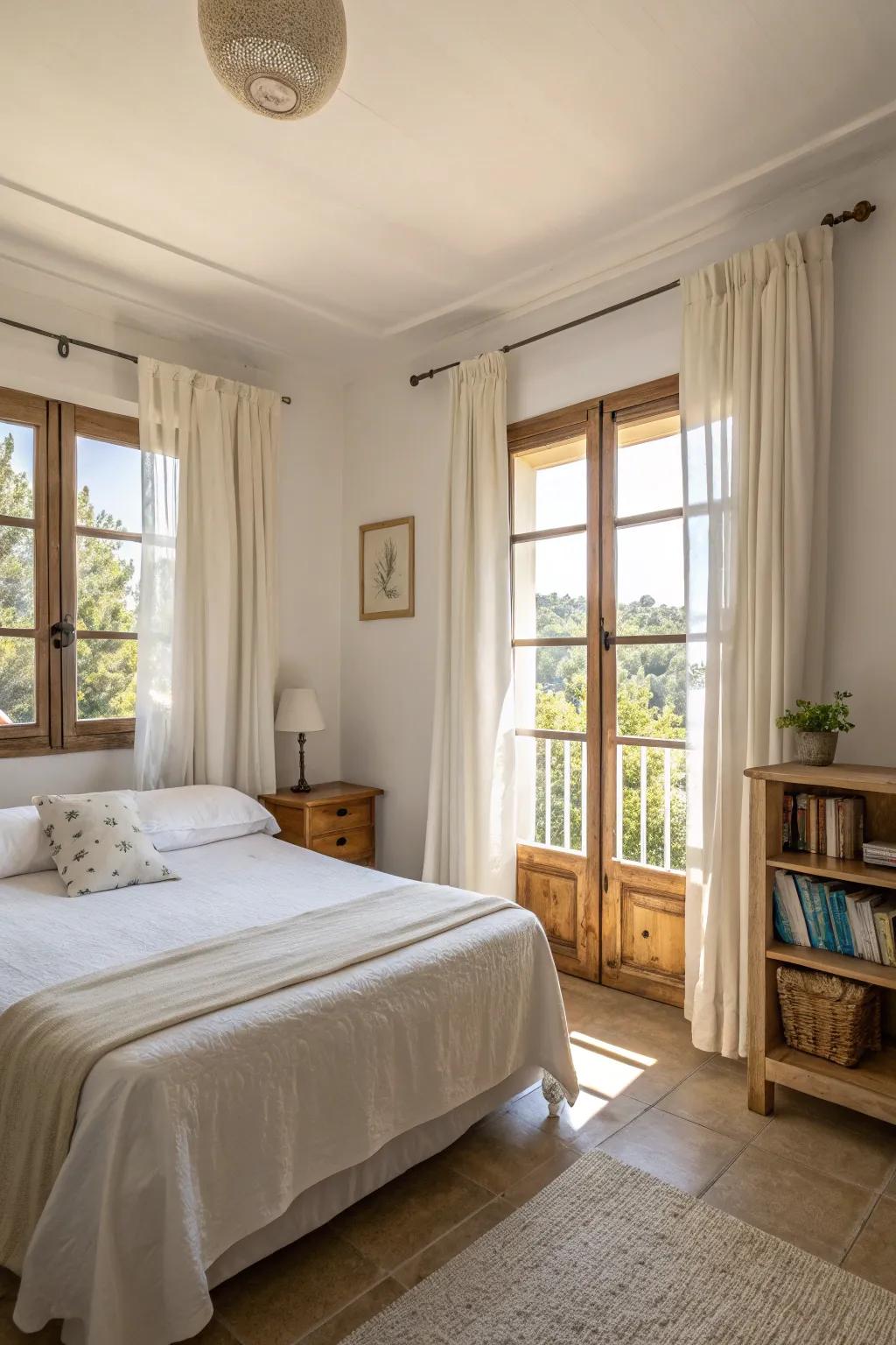 Light colors enhance spaciousness and create a serene environment.