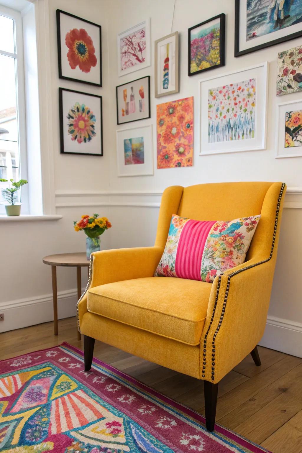 Unexpected splashes of color add personality and intrigue.