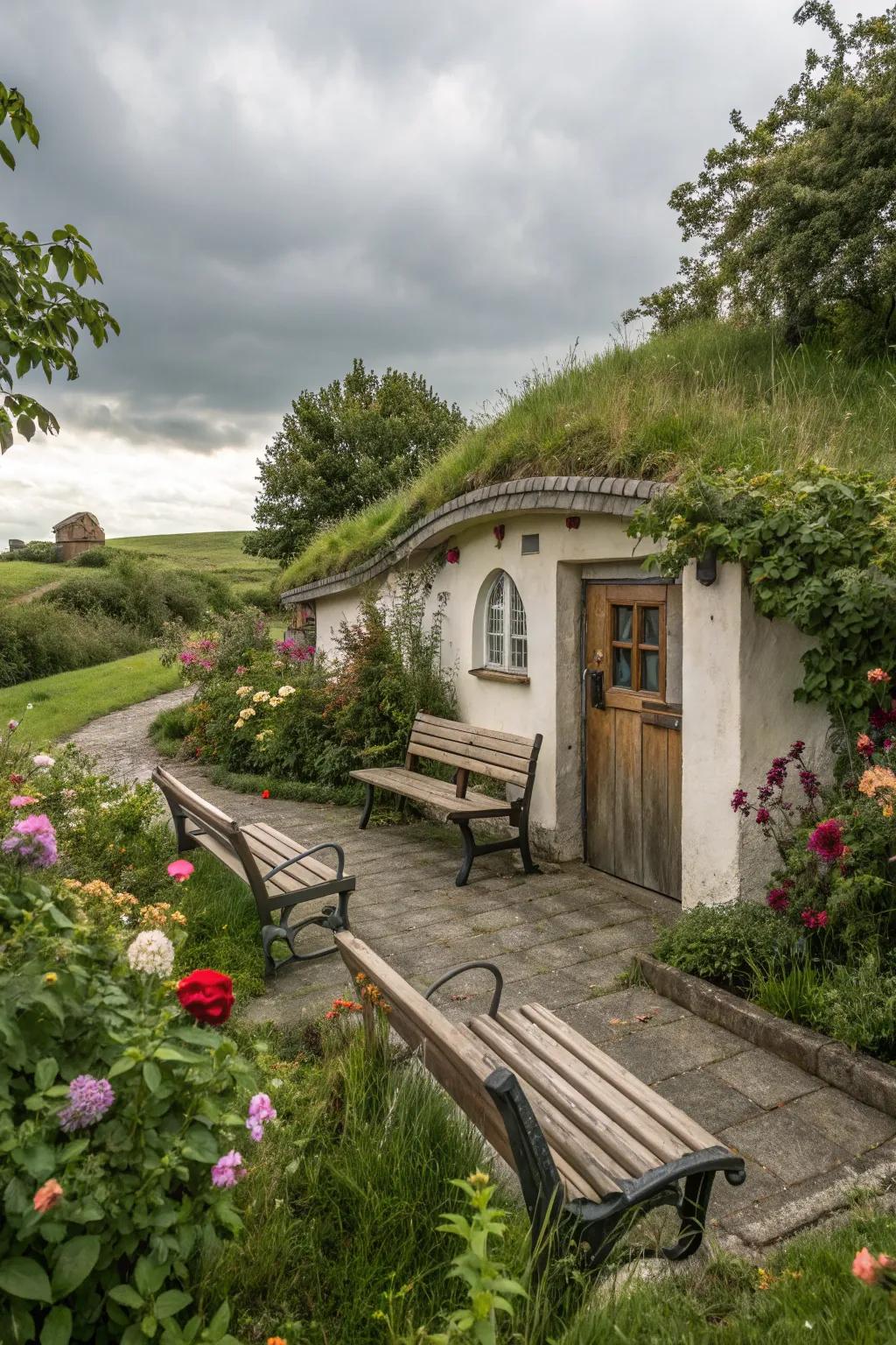 A sitting space welcomes you to relax and appreciate your garden.