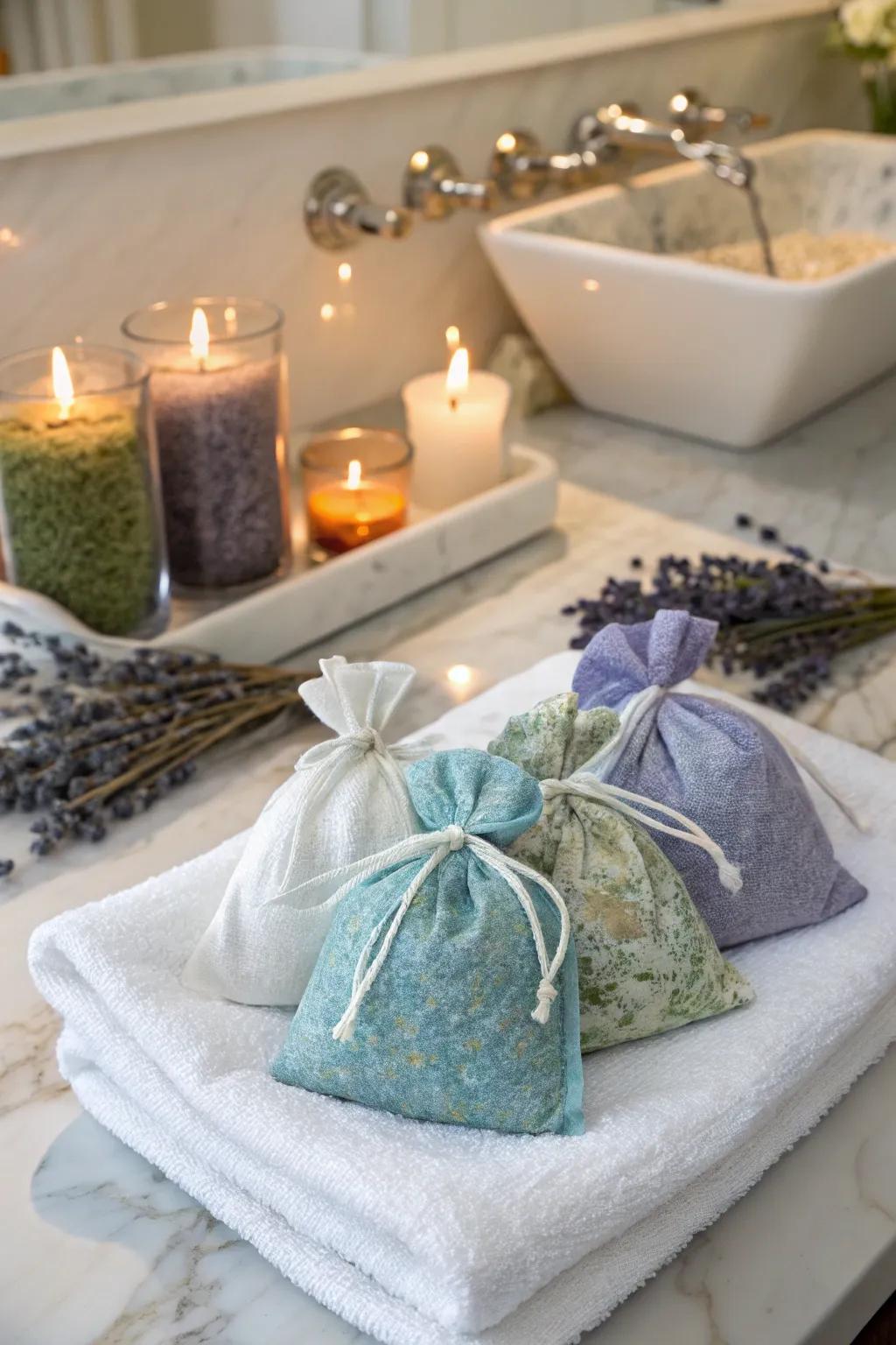 Infused soak pouches provide a comforting end to the day.