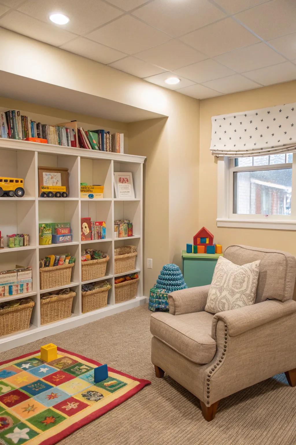 Delineated zones assist in structuring play and centering actions.