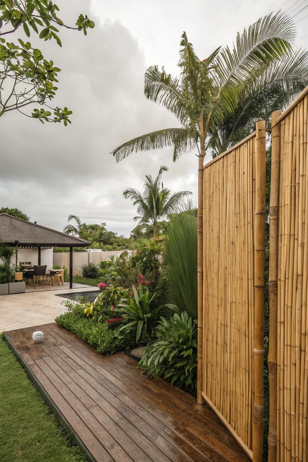 Woven grass appends an exotic feel and elevates solitude.