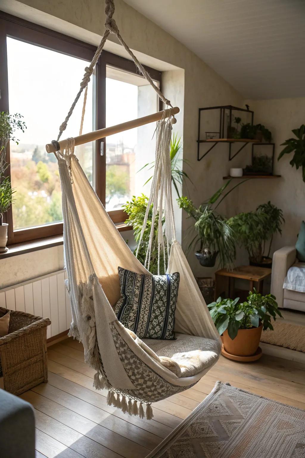 Outdoor-inspired elements bring a relaxing vibe indoors.