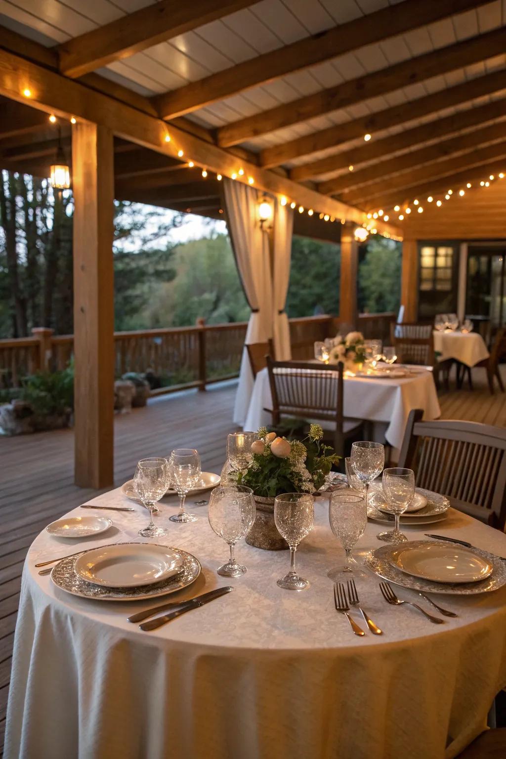 Dine with panache beneath your deck.