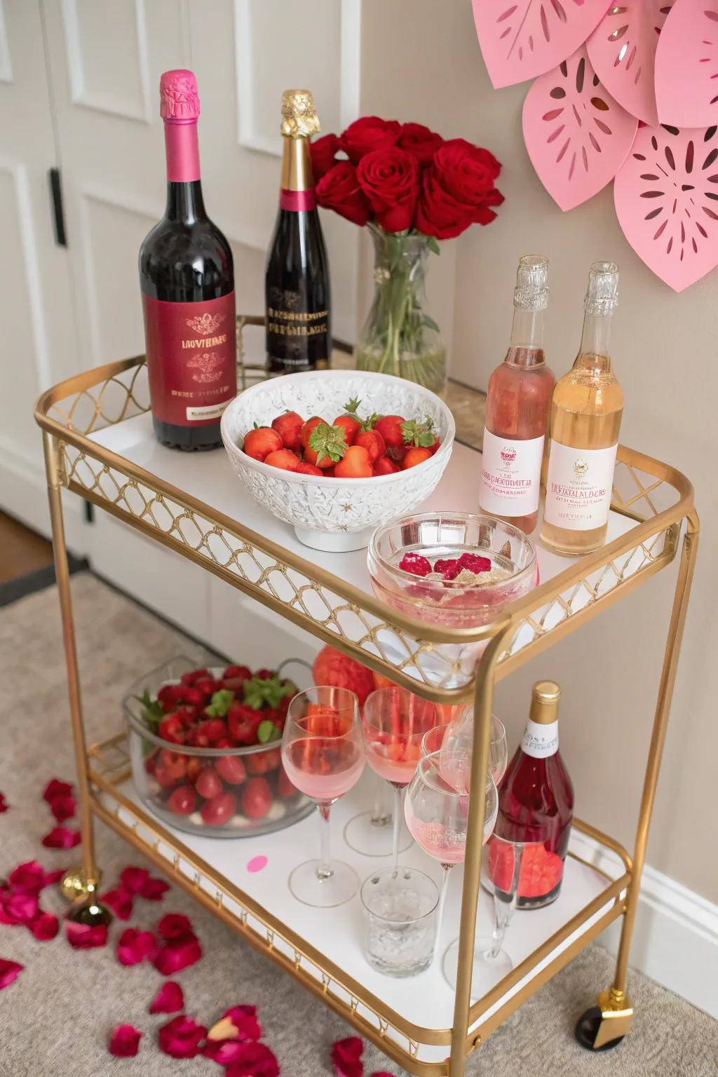 Valentine's-themed cocktail mobile bar