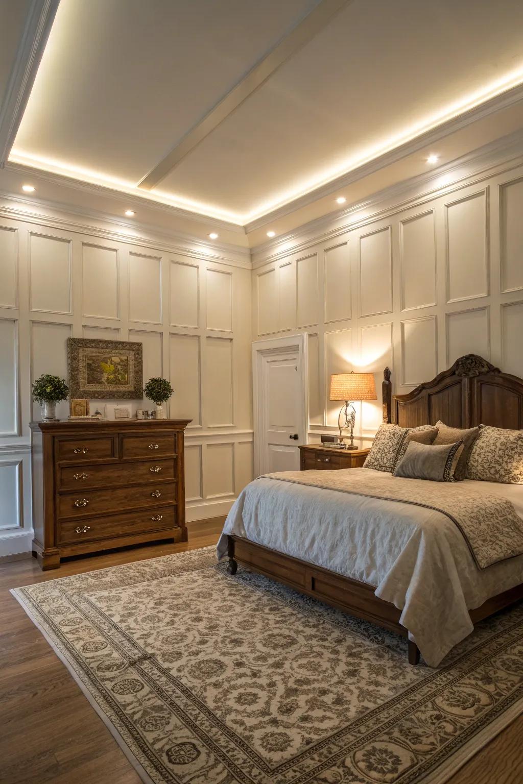 Cultivate an inviting ambiance with diode-lit wainscoting.