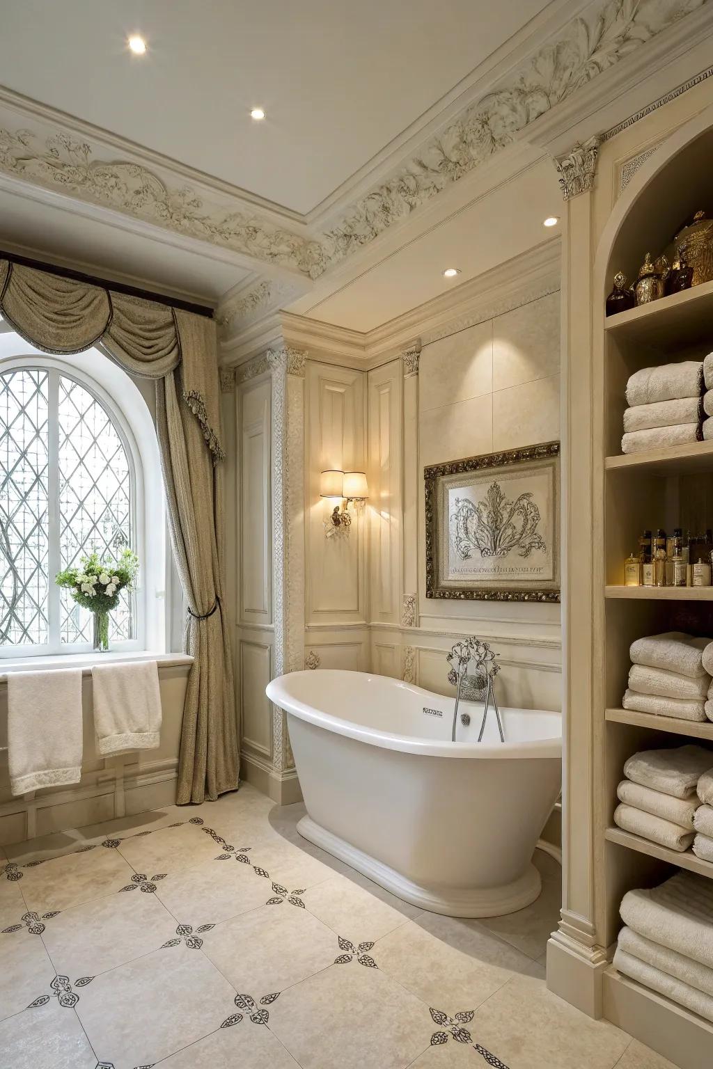 Transform your bathroom with luxurious moldings.